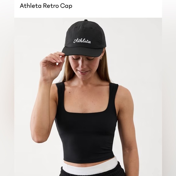 NWT Athleta Black Adjustable retro Cap - Picture 1 of 6